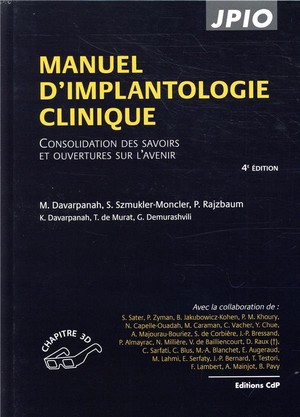 Manuel d'implantologie clinique - 9782843614019